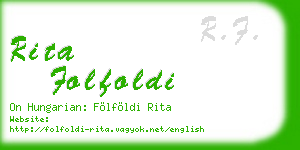 rita folfoldi business card